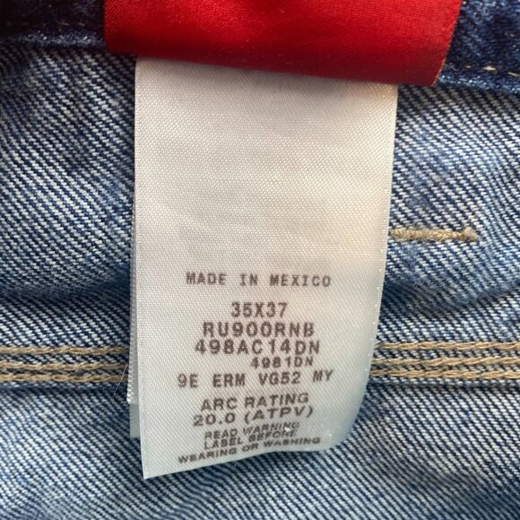 Dickies Men's Work Jeans 35x28 Hemmed Straight Flame-Resistant FR Blue Denim Wor - Picture 4 of 16